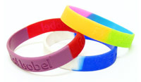 Silicone Wristbands - Multi-Colour Striped