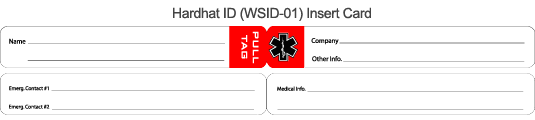 Hardhat ID (WSID-01) Insert Card