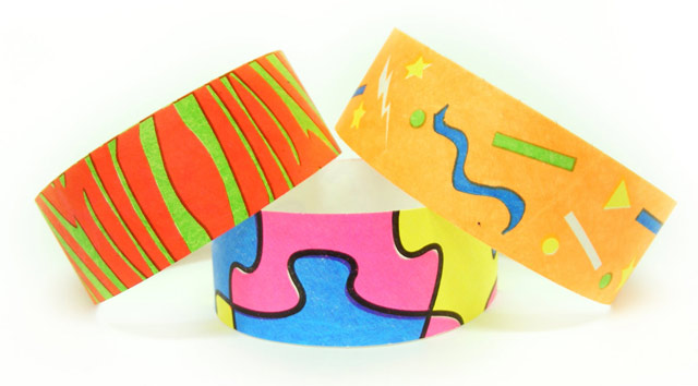 Tyvek Wristbands - 25mm Patterned